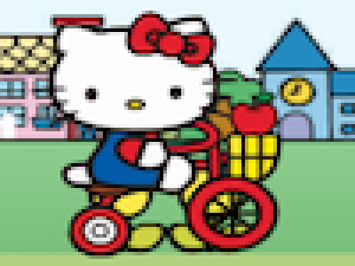 Hello Kitty op de Fiets (Spelletje)