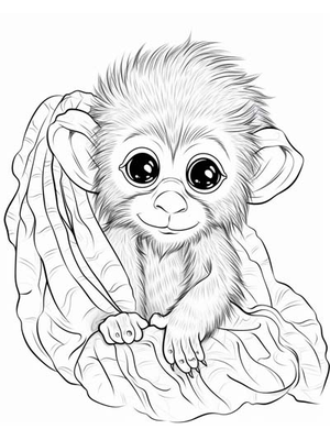 Baby Aap Kleurplaat — gratis kleurplaat