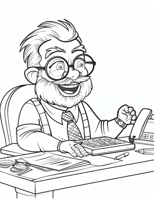 Accountant Kleurplaat 3 — gratis kleurplaat