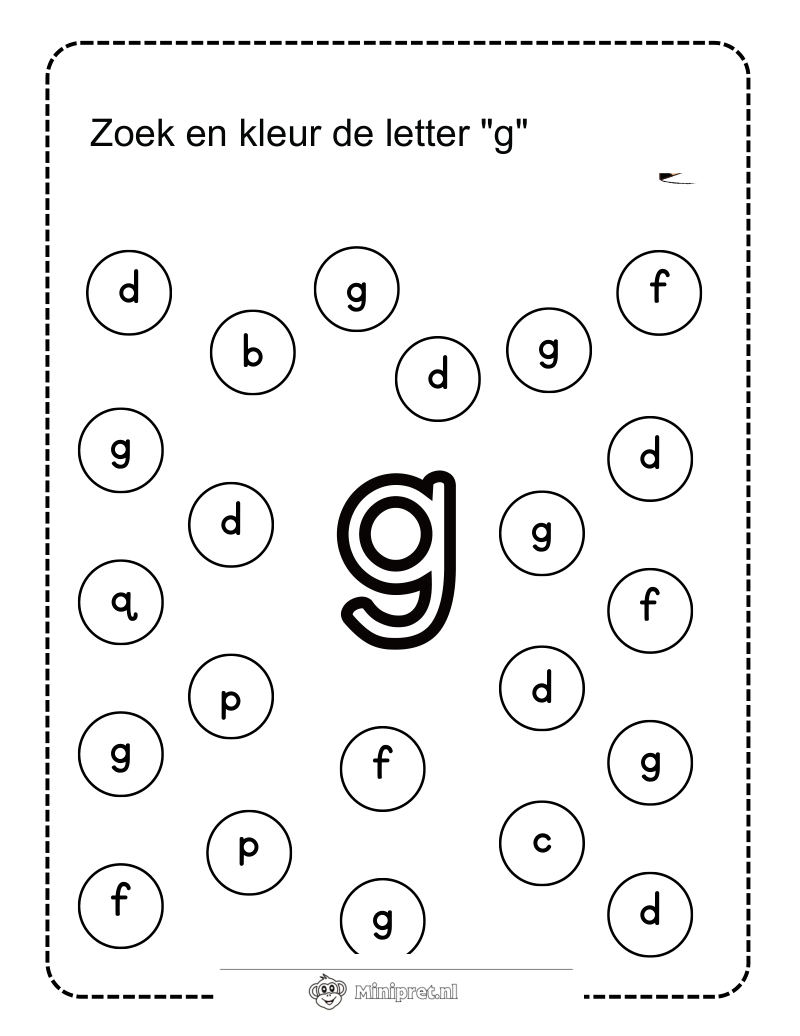Letter G Kleurplaat — gratis kleurplaat