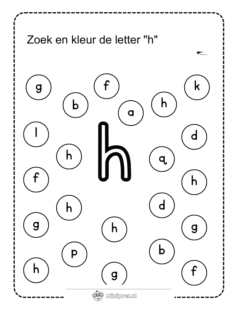 Letter H Kleurplaat — gratis kleurplaat