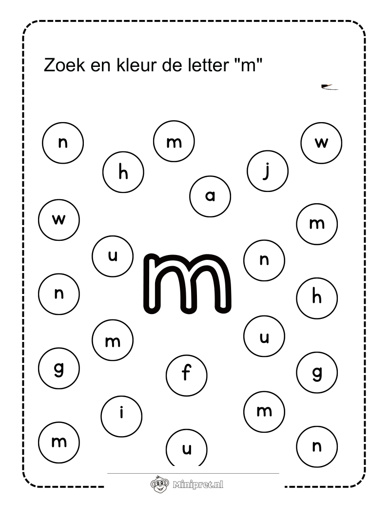 Letter M Kleurplaat — gratis kleurplaat