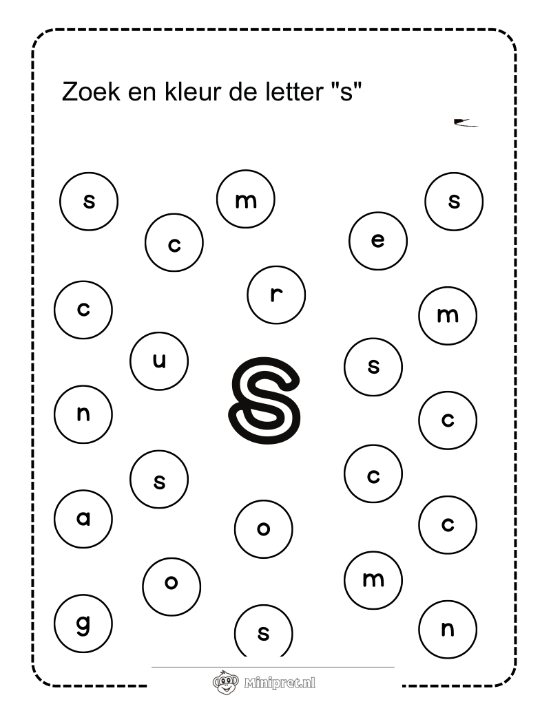 Letter S Kleurplaat — gratis kleurplaat