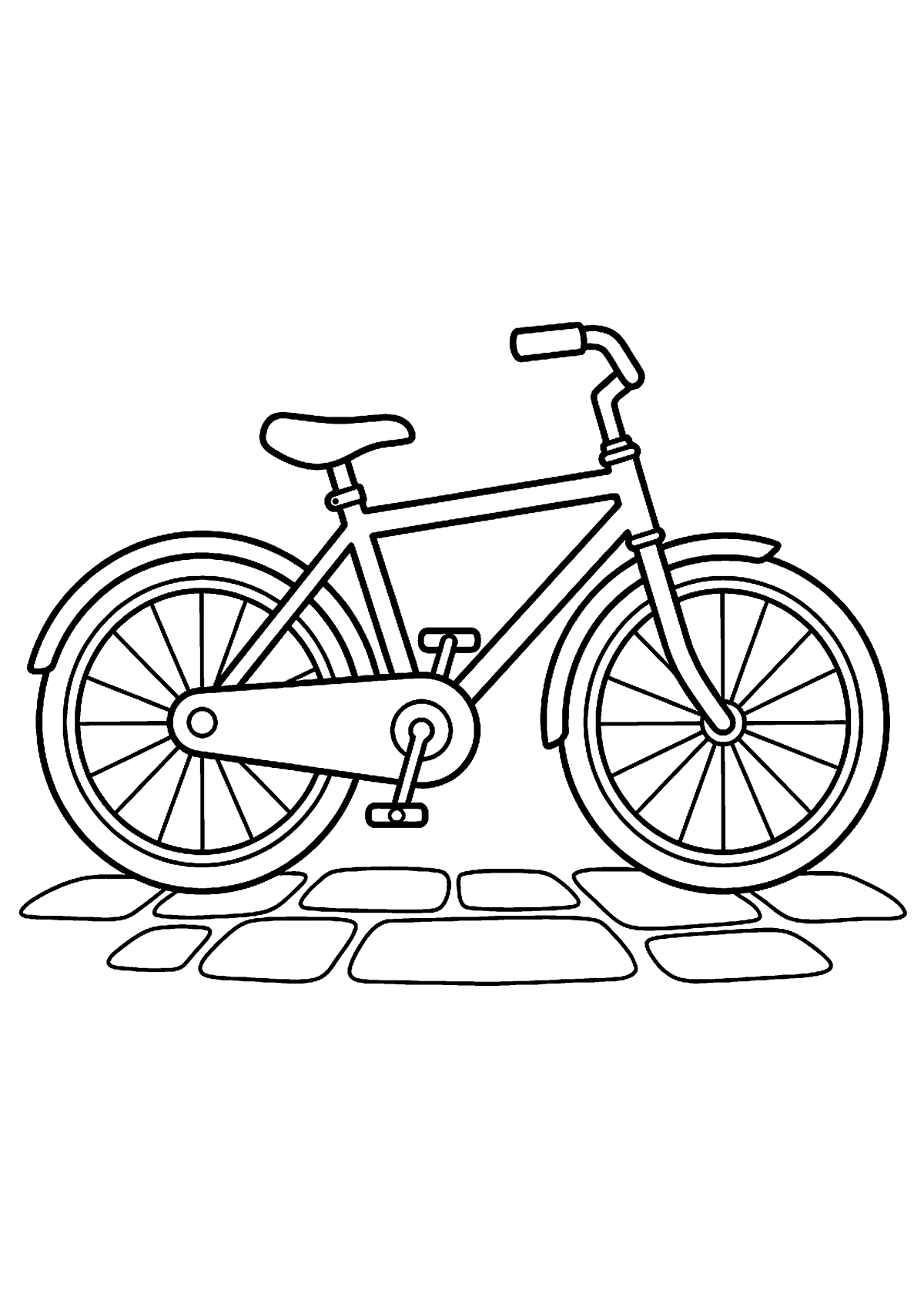 Fiets van zijkant kleurplaat — gratis kleurplaat