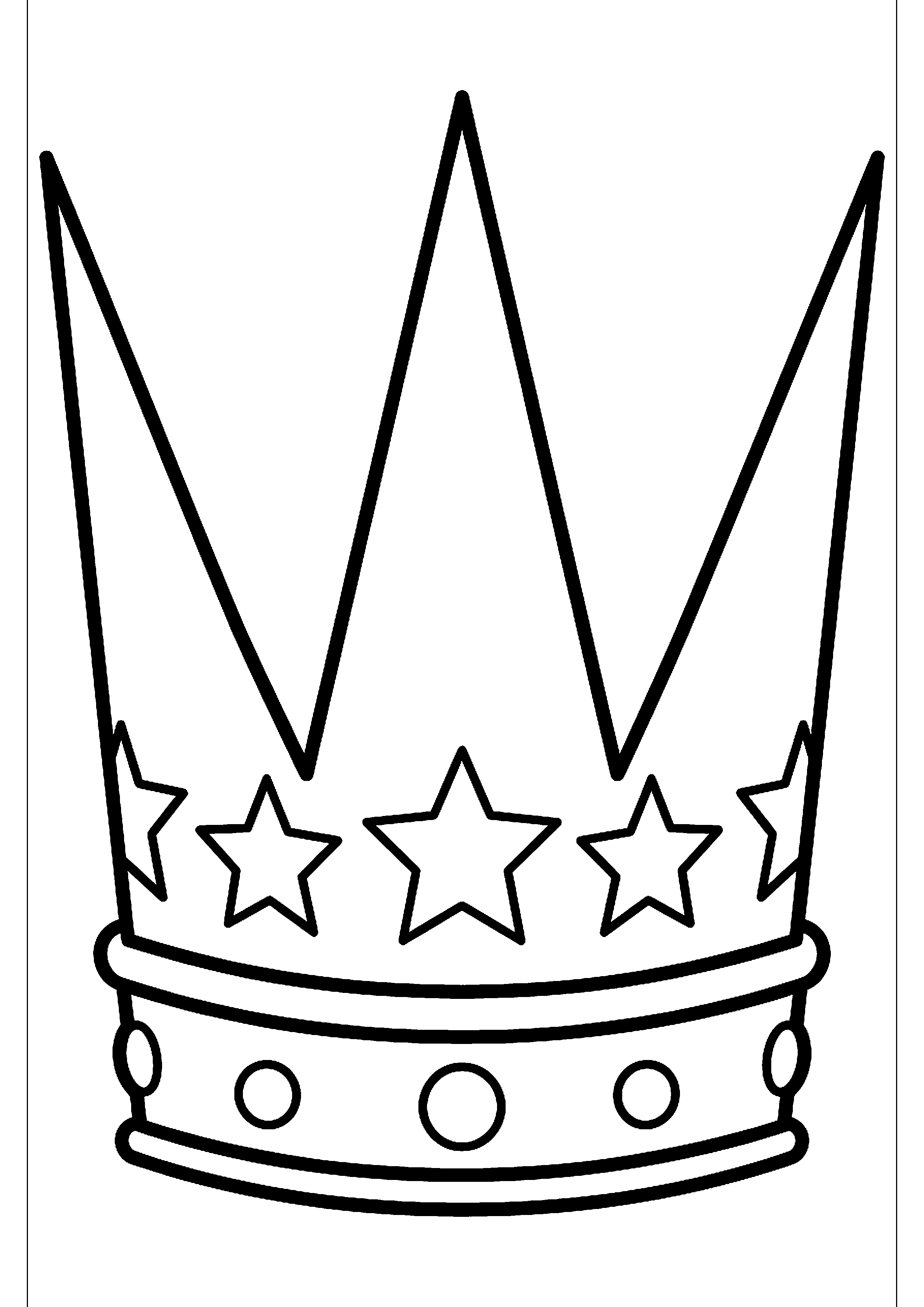 Grote kroon met sterren kleurplaat — gratis kleurplaat