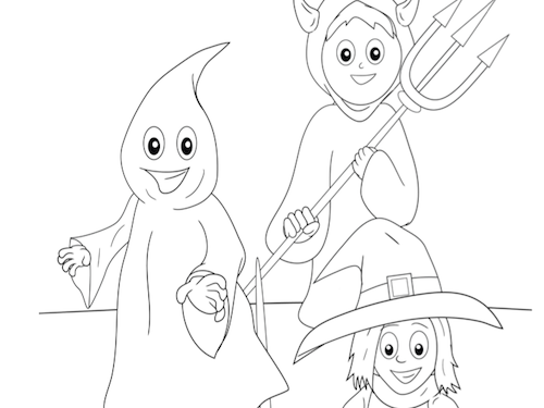 Halloween Kostuum Kleurplaat — gratis kleurplaat