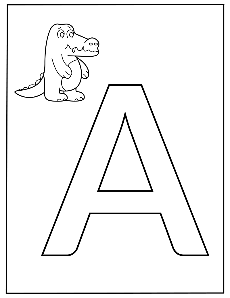 Hoofdletter A Kleurplaat — gratis kleurplaat
