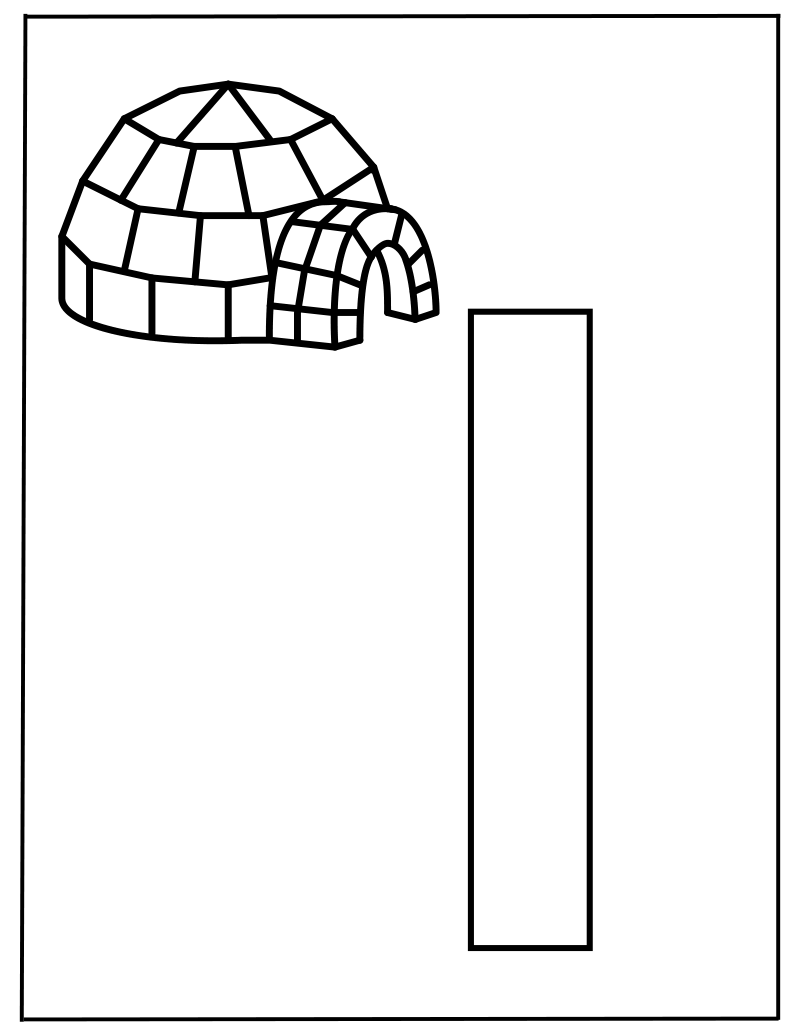 Hoofdletter I Kleurplaat — gratis kleurplaat