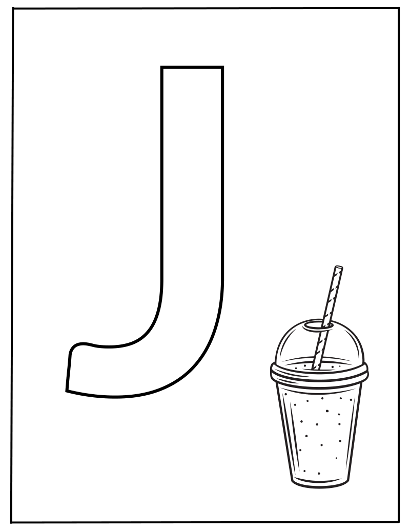 Hoofdletter J Kleurplaat — gratis kleurplaat