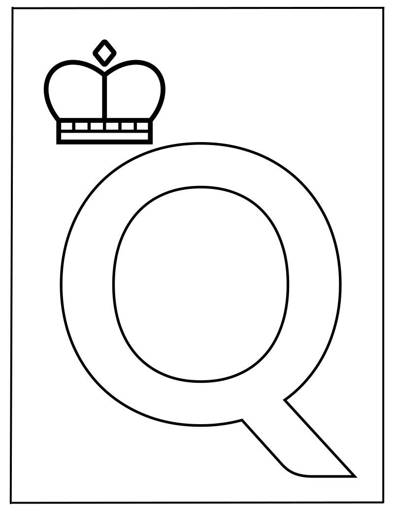 Hoofdletter Q Kleurplaat — gratis kleurplaat