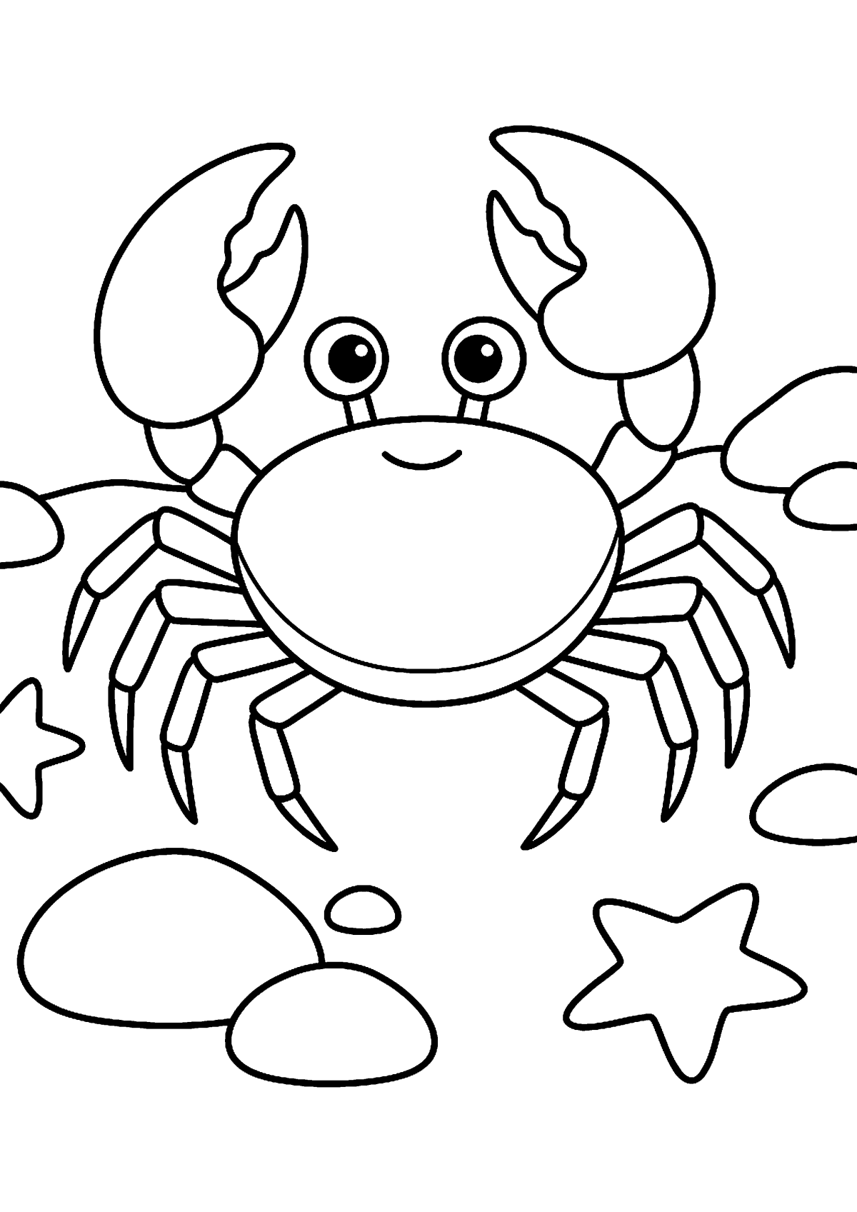 Krab met scharen kleurplaat — gratis kleurplaat