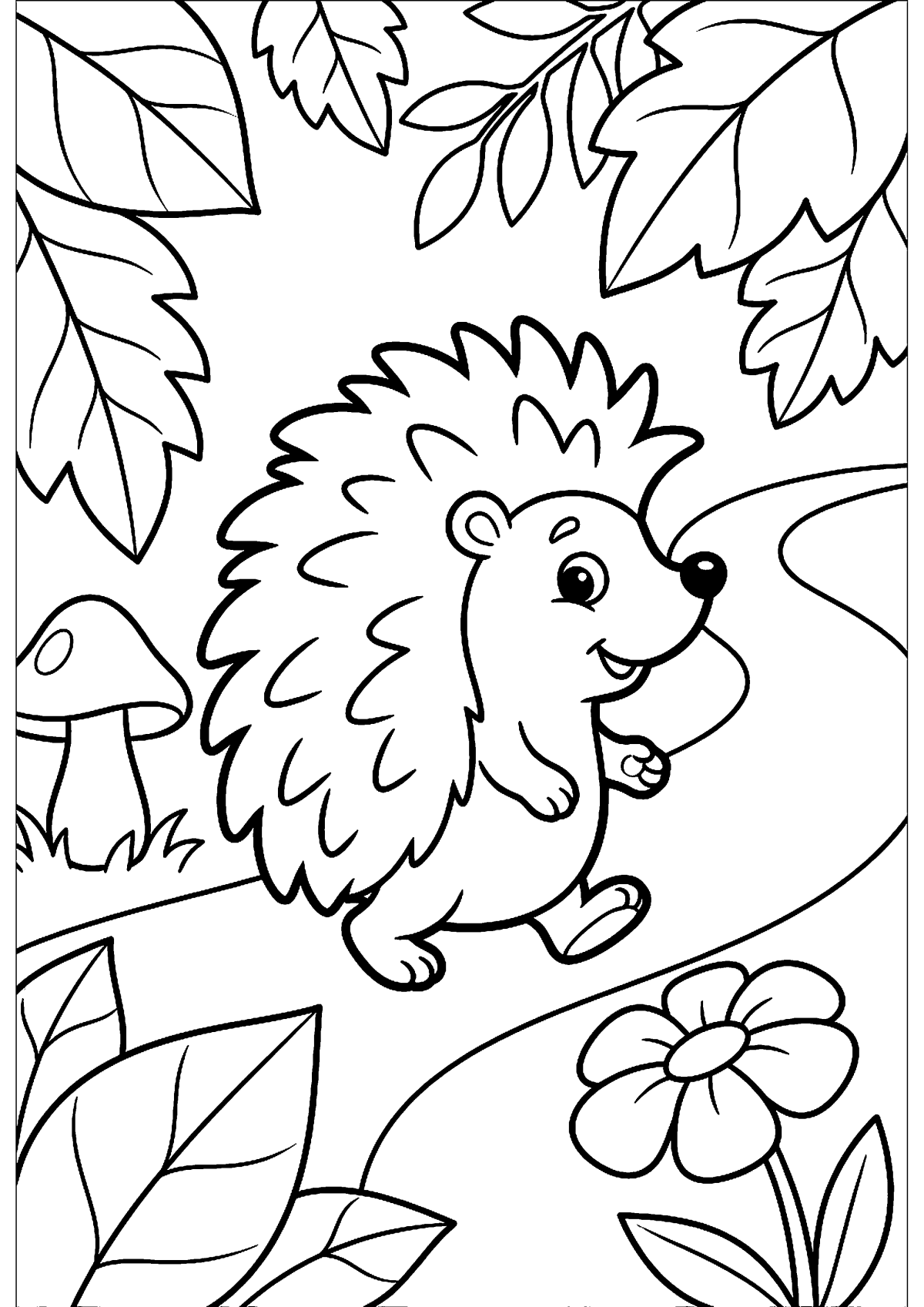 Lopende egel kleurplaat — gratis kleurplaat