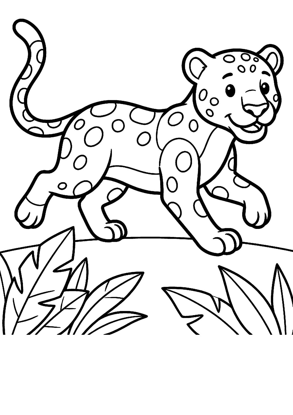 Lopende panter kleurplaat — gratis kleurplaat