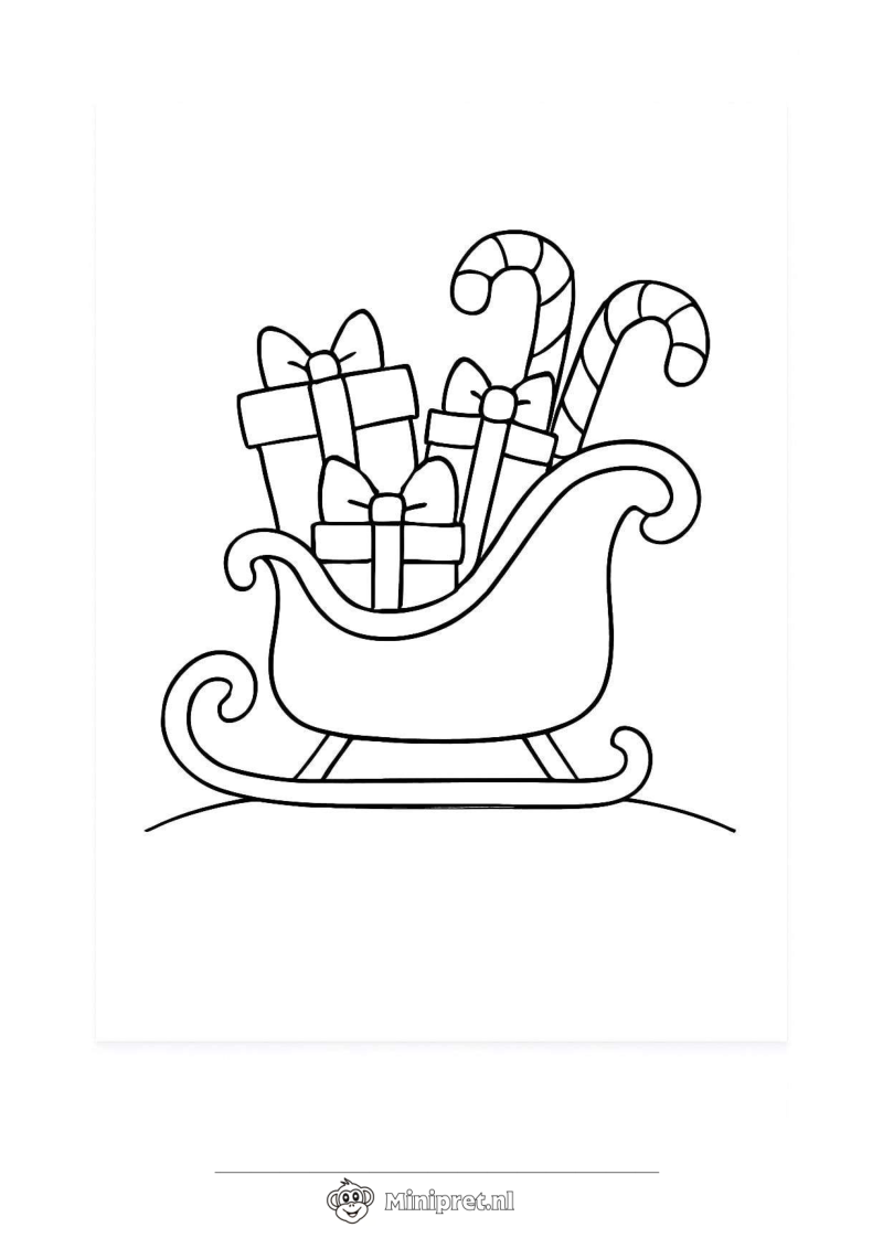 Kerst Arreslee kleurplaat — gratis kleurplaat