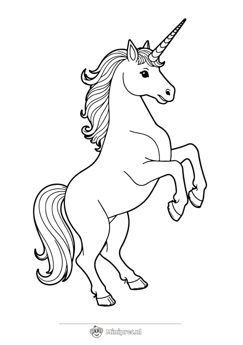 Steigerende Eenhoorn kleurplaat — gratis kleurplaat