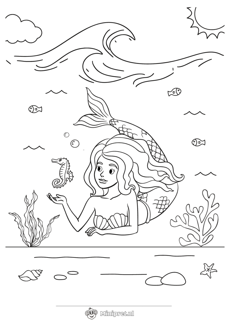 Zeemeermin kleurplaten
