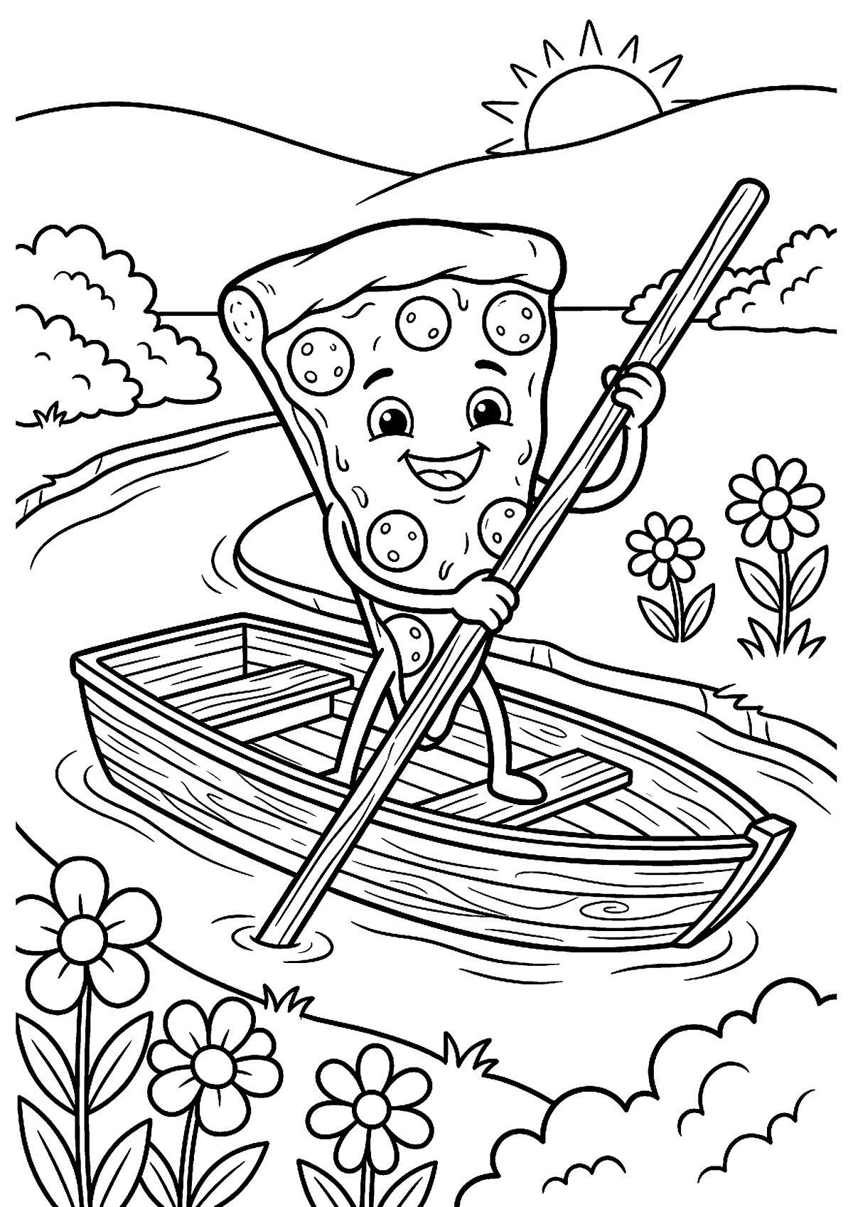 Pizza punt kleurplaat