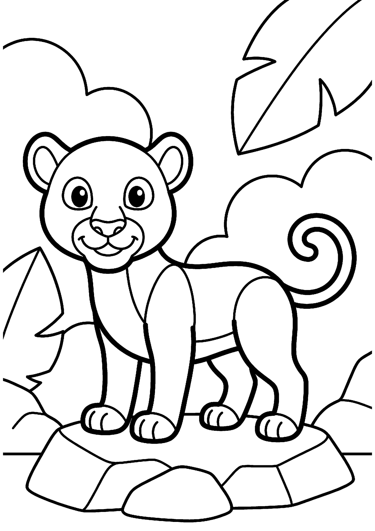 Staande panter kleurplaat — gratis kleurplaat