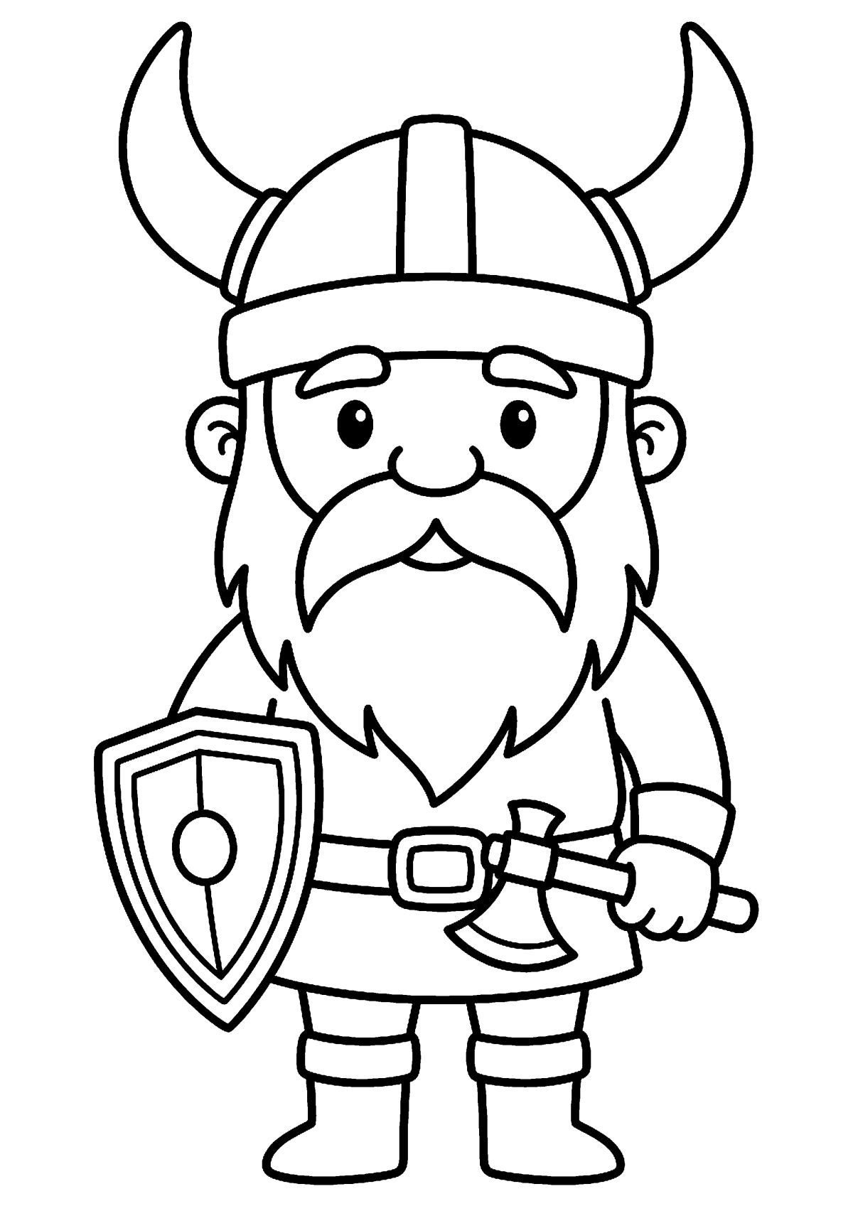 Viking met helm kleurplaat