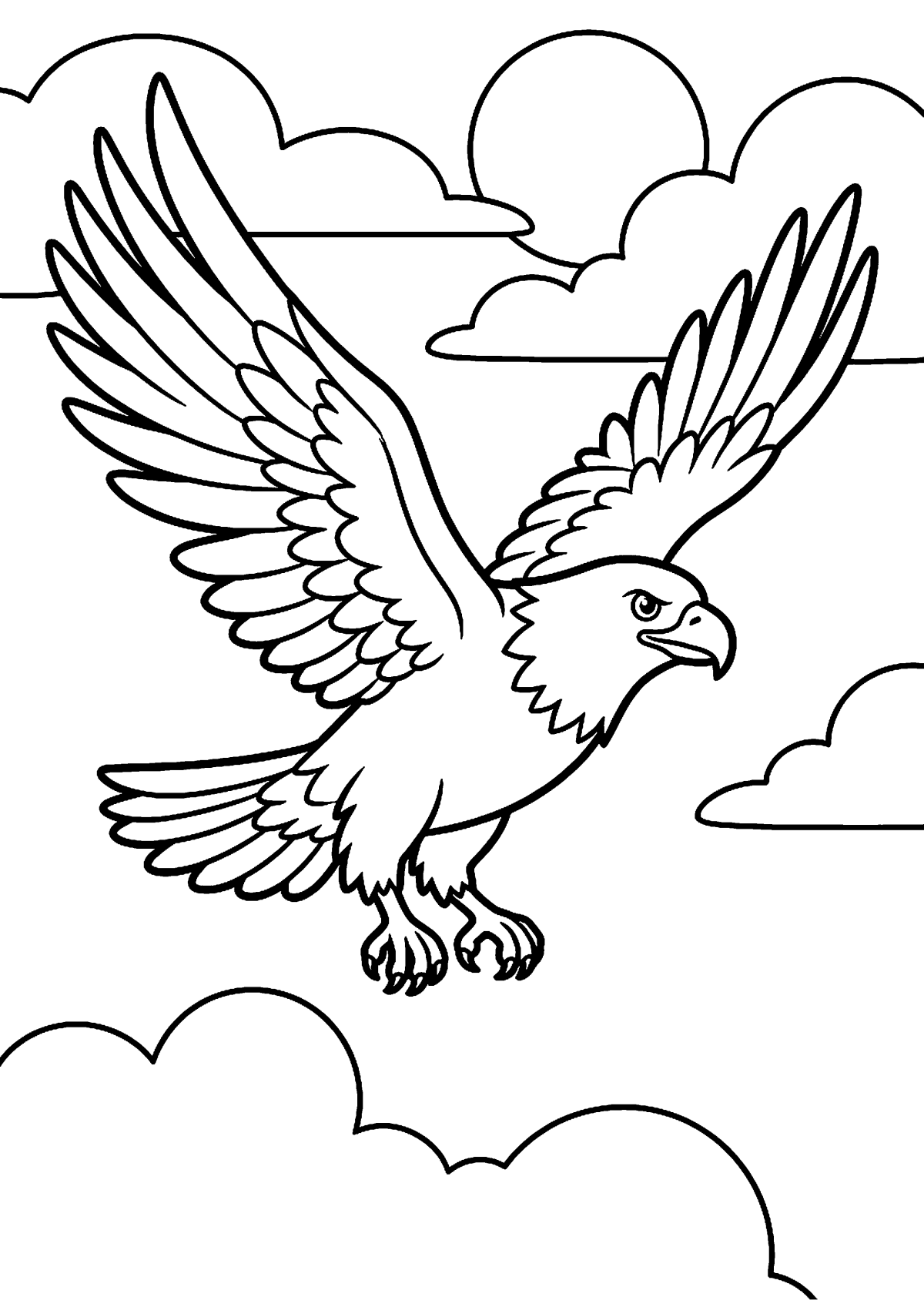 Vliegende arend kleurplaat — gratis kleurplaat