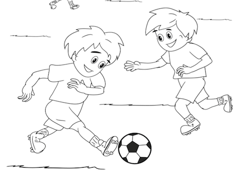 Voetbalwedstrijd Kleurplaat — gratis kleurplaat