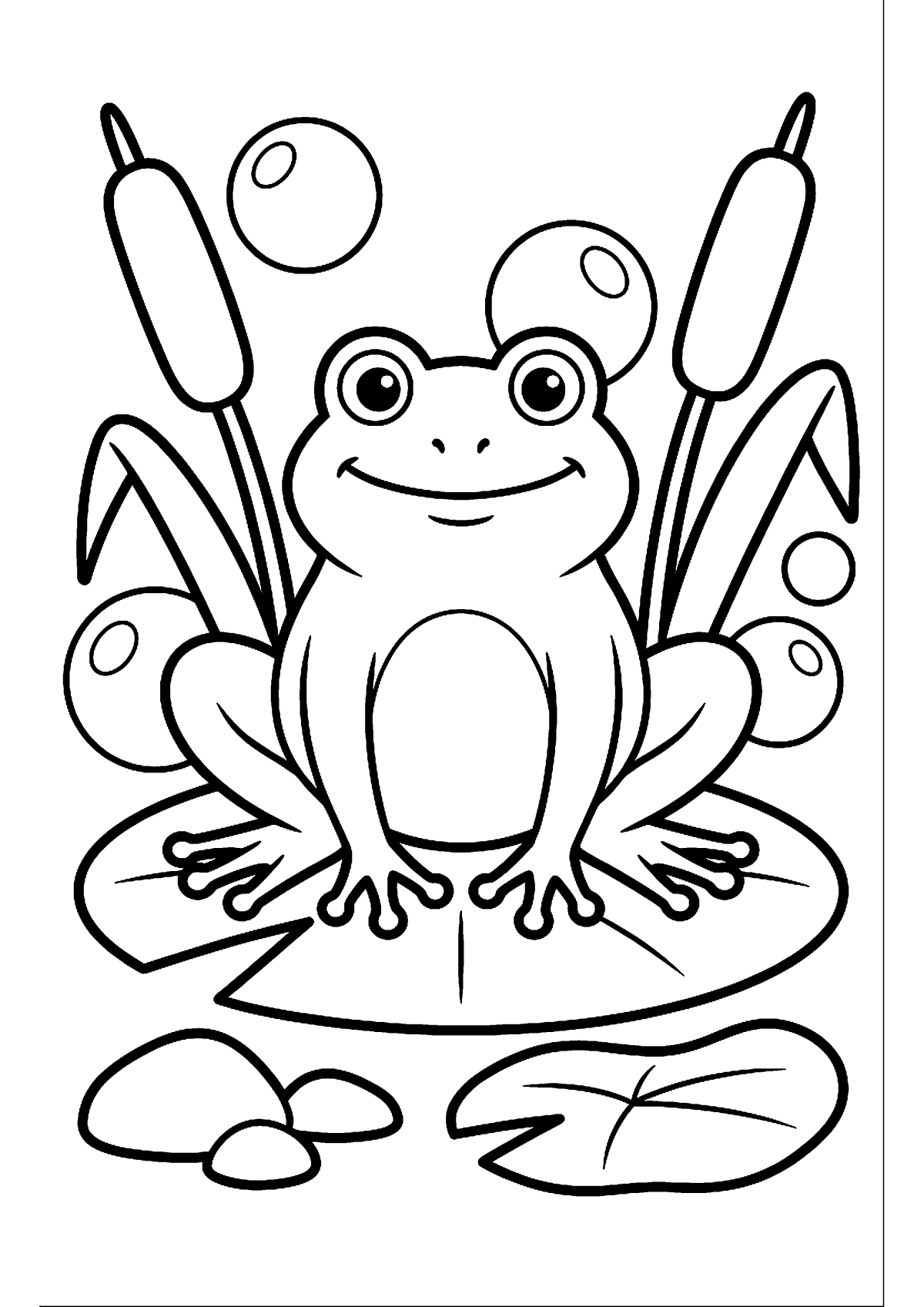 Zittende kikker kleurplaat — gratis kleurplaat