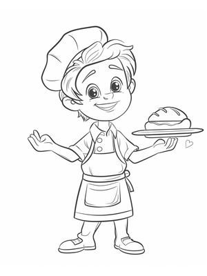 Bakker Kleurplaat 3 — gratis kleurplaat