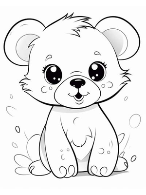 Baby Beer Kleurplaat — gratis kleurplaat