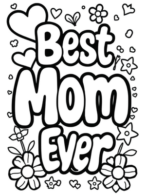 Best mom ever Kleurplaat — gratis kleurplaat