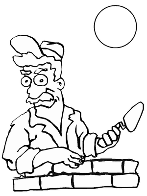 Bouwvakker Kleurplaat 5 — gratis kleurplaat