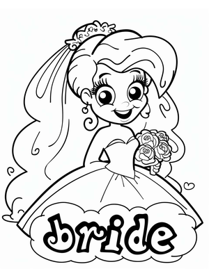 Bruiloft Bruid 4 Kleurplaat — gratis kleurplaat
