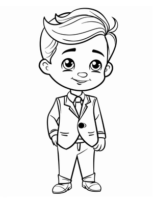 Bruiloft Bruidegom 1 Kleurplaat — gratis kleurplaat