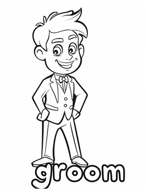 Bruiloft Bruidegom 2 Kleurplaat — gratis kleurplaat