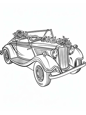 Bruiloft Car 1 Kleurplaat — gratis kleurplaat