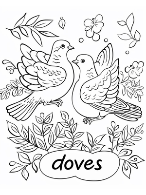 Bruiloft Dove 3 Kleurplaat — gratis kleurplaat