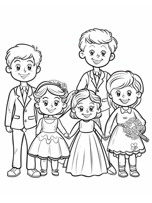 Bruiloft Guests 2 Kleurplaat — gratis kleurplaat
