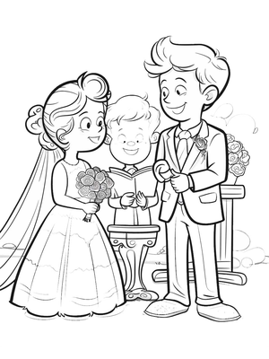 Bruiloft Officiant 1 Kleurplaat — gratis kleurplaat