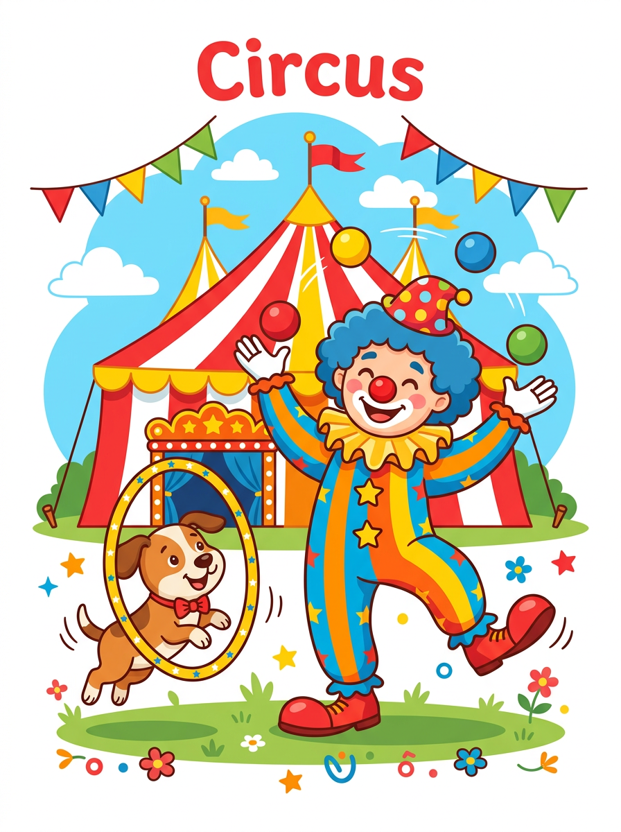 Circus kleurplaten