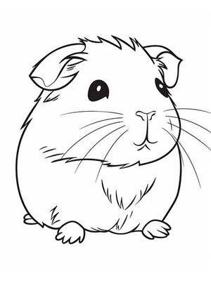 Baby Cavia Kleurplaat — gratis kleurplaat