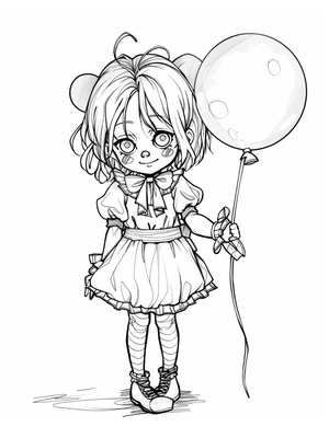 Circus Clown 13 Kleurplaat — gratis kleurplaat