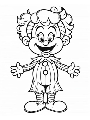 Circus Clown 14 Kleurplaat — gratis kleurplaat