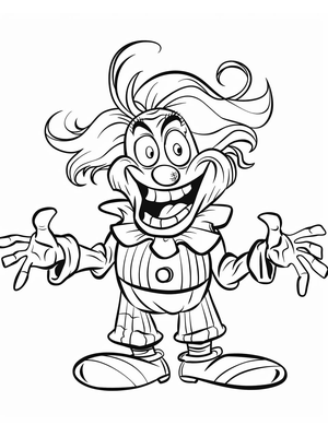 Circus Clown 7 Kleurplaat — gratis kleurplaat
