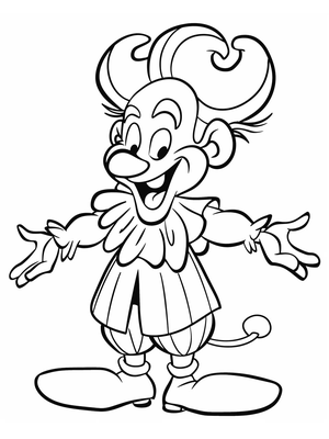 Circus Clown 9 Kleurplaat — gratis kleurplaat