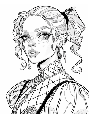 Circus Harlequin 2 Kleurplaat — gratis kleurplaat