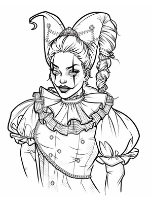 Circus Harlequin 3 Kleurplaat — gratis kleurplaat