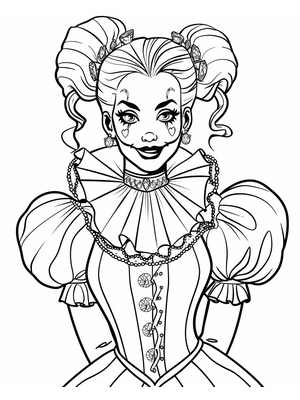 Circus Harlequin 4 Kleurplaat — gratis kleurplaat