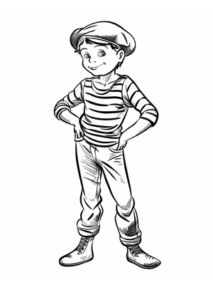 Circus Mime 1 Kleurplaat — gratis kleurplaat