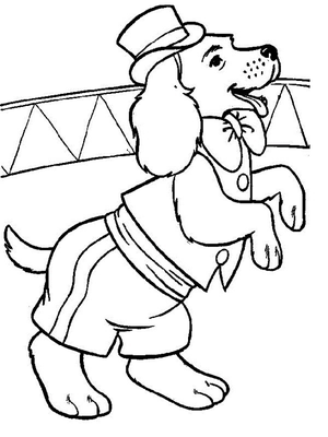 Circushond Kleurplaat — gratis kleurplaat