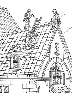 Dakdekker Kleurplaat — gratis kleurplaat