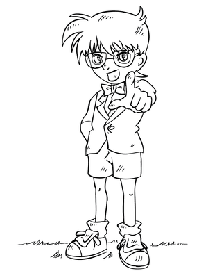 Detective Conan Kleurplaat — gratis kleurplaat